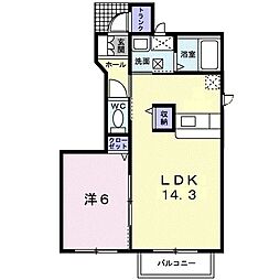 サンライズコート 1LDKの間取図画像