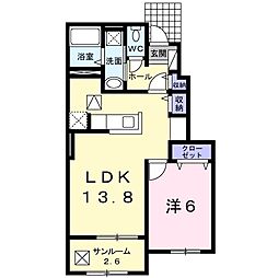 レスポアール6 1LDKの間取図画像
