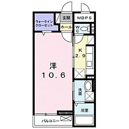 シーサイドビレッジＡ 1階1Kの間取り