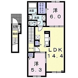 モデルノポテーレ6 2LDKの間取図画像
