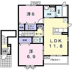 サニーコート・コルテシア 2LDKの間取図画像