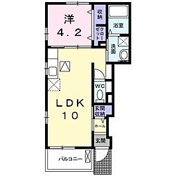メゾン・ドリーム本庄2A 1LDKの間取図画像