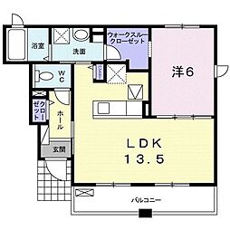 エスポワールコウ 1LDKの間取図画像