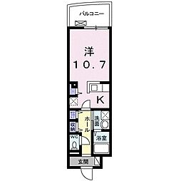 グランソレイユ 1Kの間取図画像