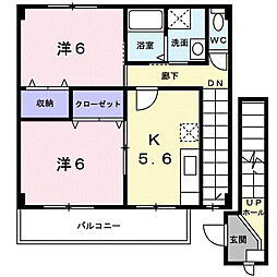 メゾン・ド・シャルム 2Kの間取図画像