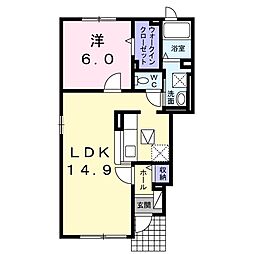 モルゲンロート 1LDKの間取図画像