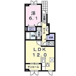アレグレ2 1LDKの間取図画像