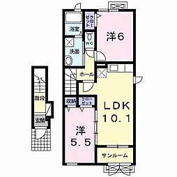 アベンチィーノ2 2LDKの間取図画像