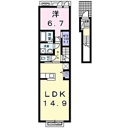 コンフォール1 1LDKの間取図画像