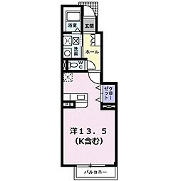 メゾン中園 ワンルームの間取図画像