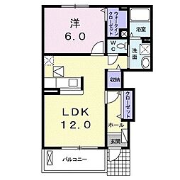 アンダンテ 1LDKの間取図画像