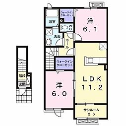 プリムローズY 2LDKの間取図画像