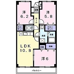 コーブルウェル・ガーデン 1階3LDKの間取り