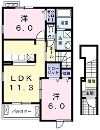 ミュートス 2LDKの間取図画像