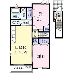ジークフリーデン2 2LDKの間取図画像