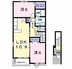 フェリチタ1 2LDKの間取図画像
