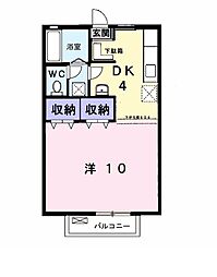 マウントリヴァC 1DKの間取図画像