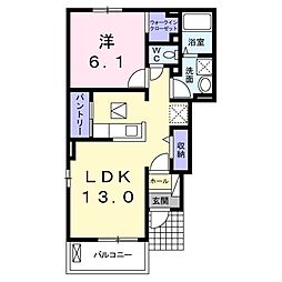ミッテ文京B 1LDKの間取図画像