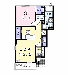 グランドソレイユ 1LDKの間取図画像