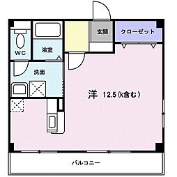 タウンヒルズサクラ ワンルームの間取図画像