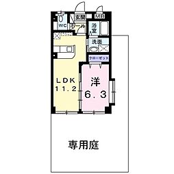 トレジャー 1LDKの間取図画像