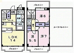 プラシード南海 3LDKの間取図画像