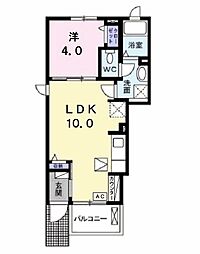 パッシィオーネ　Ｑ 1階1LDKの間取り
