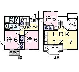 チェリーメゾン 1階3LDKの間取り