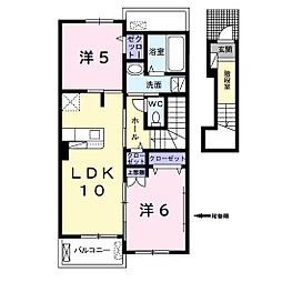 グラングラスB 2LDKの間取図画像