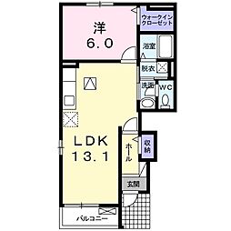 ビュー羽鳥野 1LDKの間取図画像