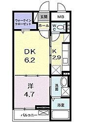 エテルノ 1DKの間取図画像