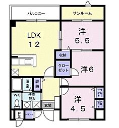 パールヒルズ入江町 3LDKの間取図画像