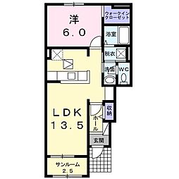 メゾンカルム 1LDKの間取図画像