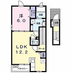 イープルコート 1LDKの間取図画像