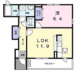 アン・プラージュ3 1LDKの間取図画像