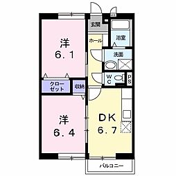 ストリートS 2DKの間取図画像