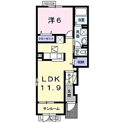 ロゼアージュ 1LDKの間取図画像