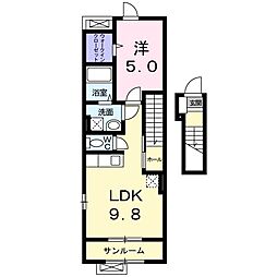 ビ・フォーチュン 1LDKの間取図画像