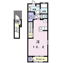 シュガーレイ ワンルームの間取図画像