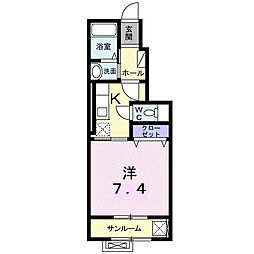 ベル・フルール 1Kの間取図画像