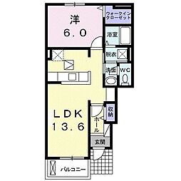 セピアコート 1LDKの間取図画像