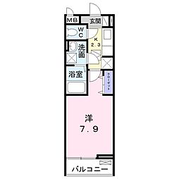 パークサンリット2 1Kの間取図画像