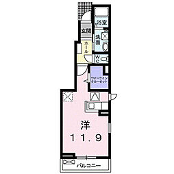 クレアコート2 ワンルームの間取図画像