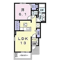 メゾン・ドボヌール 1LDKの間取図画像