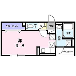 ハウスサフラン ワンルームの間取図画像