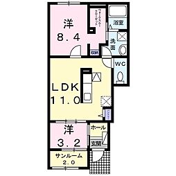 ハウスユーリカ 2LDKの間取図画像