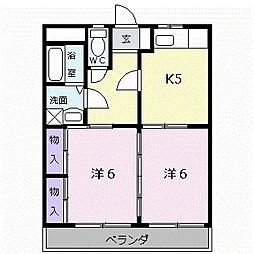 サンライズレジデンス 2Kの間取図画像