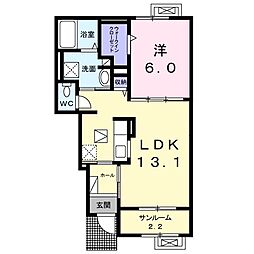 リオグランデ1 1LDKの間取図画像