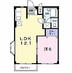 フラットフラワー 1LDKの間取図画像