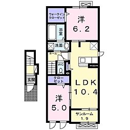 蒼空 2LDKの間取図画像